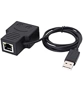 SinLoon RJ45 Splitter Adapter Ethernet Cable Splitter Cat5, Cat5e, Cat6, Cat7,RJ45 Network Extens...