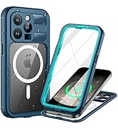 Lanhiem Magnetic for iPhone 15 Pro Max Case, IP68 Waterproof Dustproof Case, [Compatible with Mag...