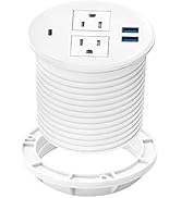 Kungfuking Desktop Power Grommet with PD 20W USB C,Recessed Power Strip with USB Port, Desk Outle...