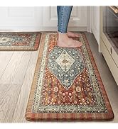 Collive Boho Kitchen Mats 2PCS, Cushioned Kitchen Mat for Floor Anti Fatigue Waterproof Kitchens ...