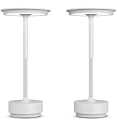 FDIDC 2 Pack Rechargeable Cordless Table Lamps, Portable 5000mAh LED Table Light, 3 Color Steples...