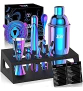 IOV Mixology Bartender Kit with Stand | 12-Piece Cocktail Shaker Set | 24oz Martini Shaker Set fo...
