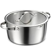 Tramontina Tempo Tri-Ply Base Stainless Steel 5-Quart Dutch Oven Pot with Glass Lid, Induction-Re...