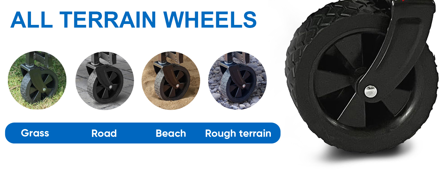 foldable camping wagon with small wheel