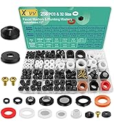 XBVV 32 Size 258 PC Faucet and Plumbing Rubber Washers Assortment Kit for Assorted Garden Hose Va...