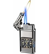 GDPN Dual Flame Lighter - Convertible Jet to Soft Flame, Windproof, Premium Zinc Alloy, Refillabl...