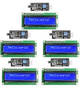 hiBCTR 5 Pieces LCD1602 LCD Display Module 16X2 Character Row Blue Backlight LCD Module PCF8574T ...