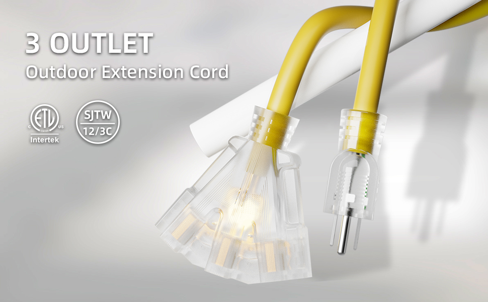 outdoor extension cord with multiple outlets