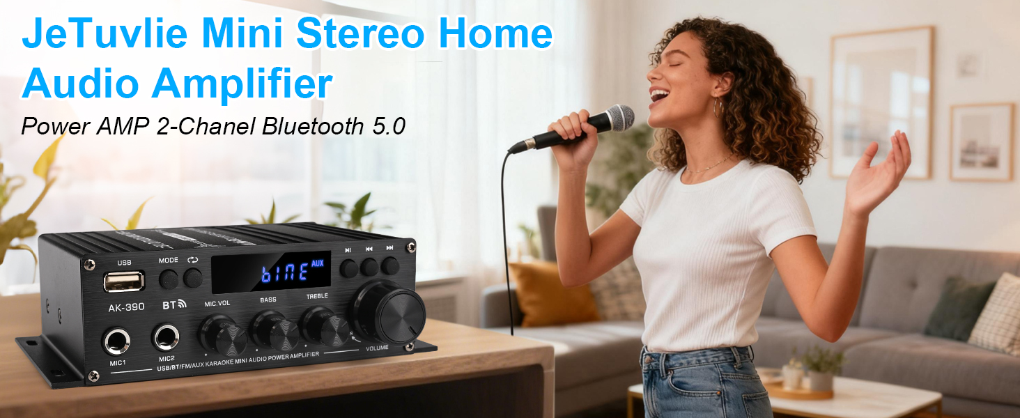 AK-390 Mini Bluetooth Stereo Amplifier