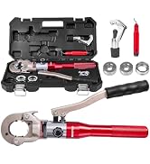 ROGVOC Propress Tool, Hydraulic Pipe Crimping Tool with 1/2, 3/4, 1 Inch Jaw for Copper Tube Pres...