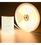 GOMING 24V 20M/65.6ft COB LED Strip Light Warm White 3000K 146W 9600LEDs 14000Lm Uniform Glow CRI...