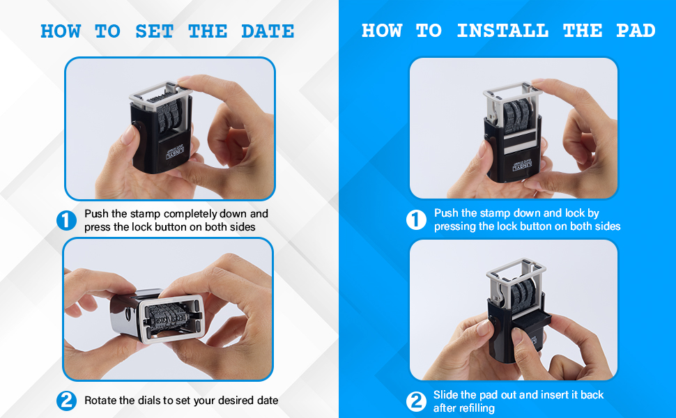 how to use self inking date stamp