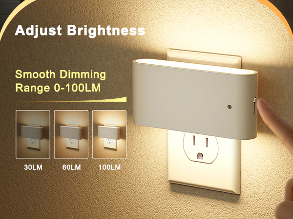 dimmable night light adjustable brightness 0-100lm