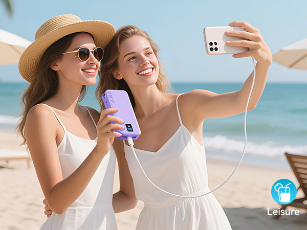 Portable Charger with Built in Cable