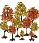 Vhxmaizxn 10 Pcs Model Trees 1.8 to 5 in Mixed Miniature Diorama Orange Yellow Tree Mini Scenery ...