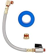 Hromee Extended Tank Drain Assembly Kit with 10 Inch Braided Steel Hose 1/4 Inch Drain Valve and ...