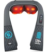 ALLJOY Cordless Shiatsu Neck Massager with Heat – Rechargeable Massager for Neck and Shoulder Pai...