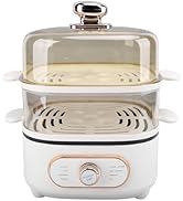 2 Tier Electric Steam Pot, 1200W 10.5L Stackable Multipurpose Cooker Electric Hot Pot 2.5L cookin...
