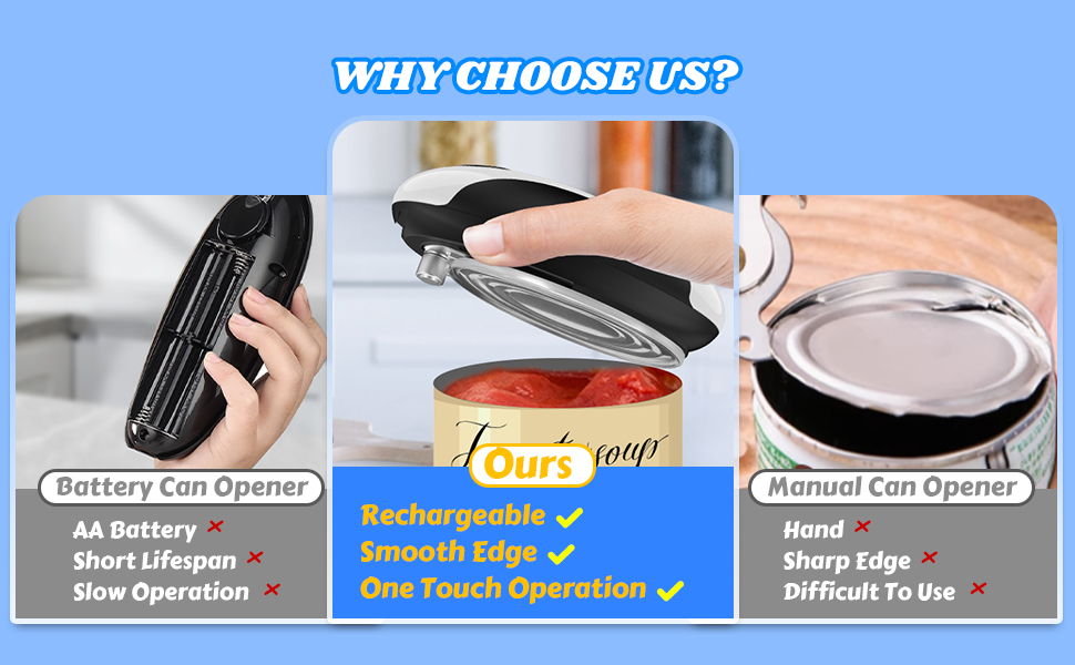 rechargeable can opener cordless battery operated powered usb automatic auto electric one touch mini