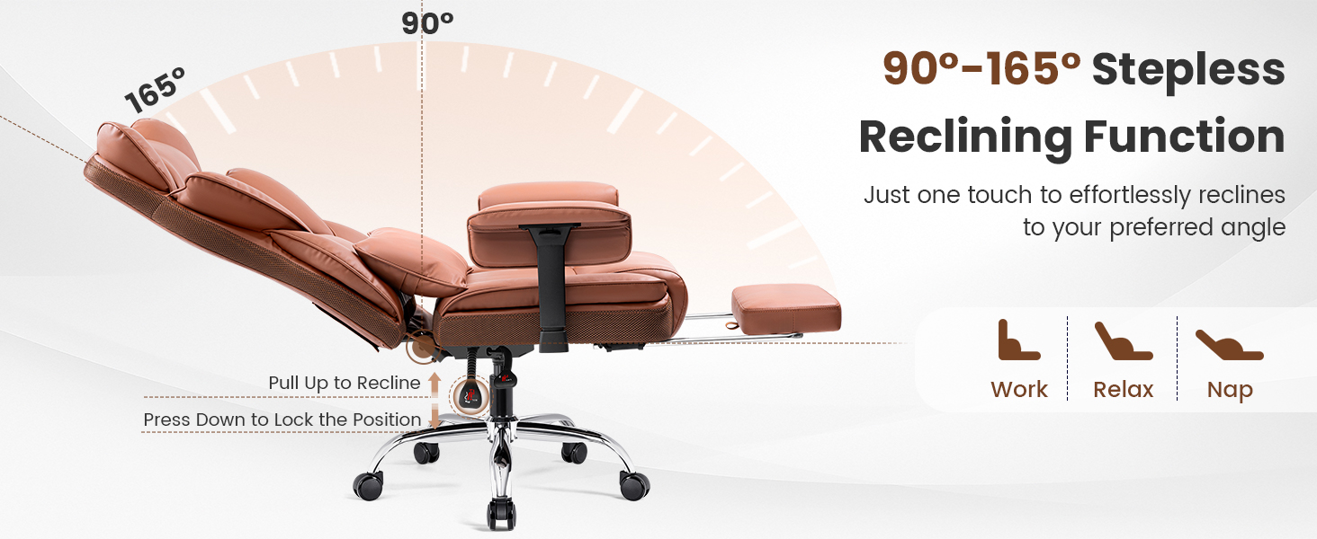 Executive Chair with High Back Footrest, Ergonomic Wide Padded Seat Computer Gaming