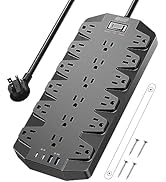 Power Strip, SUPERDANNY 18 Outlets Surge Protector with USB Ports [2 USB C + 2 USB A], 1875W/15A,...