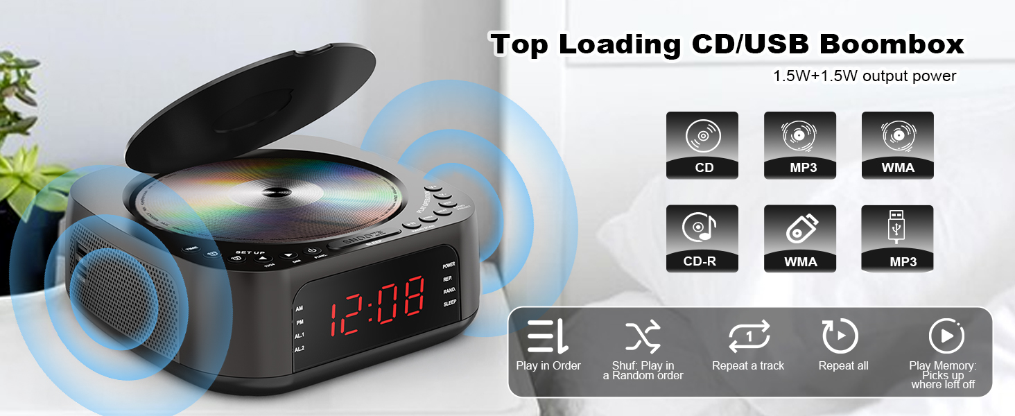 Top Loading CD Boombox