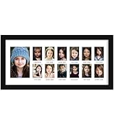 DUENPY 8x18 School Year Picture Frame K-12 Displays One 4x6 Photo and Twelve 1.75x2.5 inch Pictur...