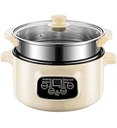 Hot Pot Electric with Steamer, 3.2LPortable Hot Pot with Delay Timer Function, Multifunctional No...