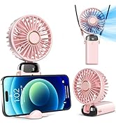 Koonie Portable Handheld Fan, Battery Operated Fan with Base, 8 Hours, Digital Display, 5 Speeds,...