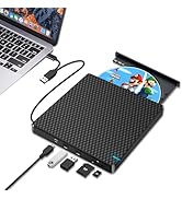 Guamar External CD DVD Drive: USB-C CD Burner Portable DVD Player Disc Reader for Laptop PC MacBo...