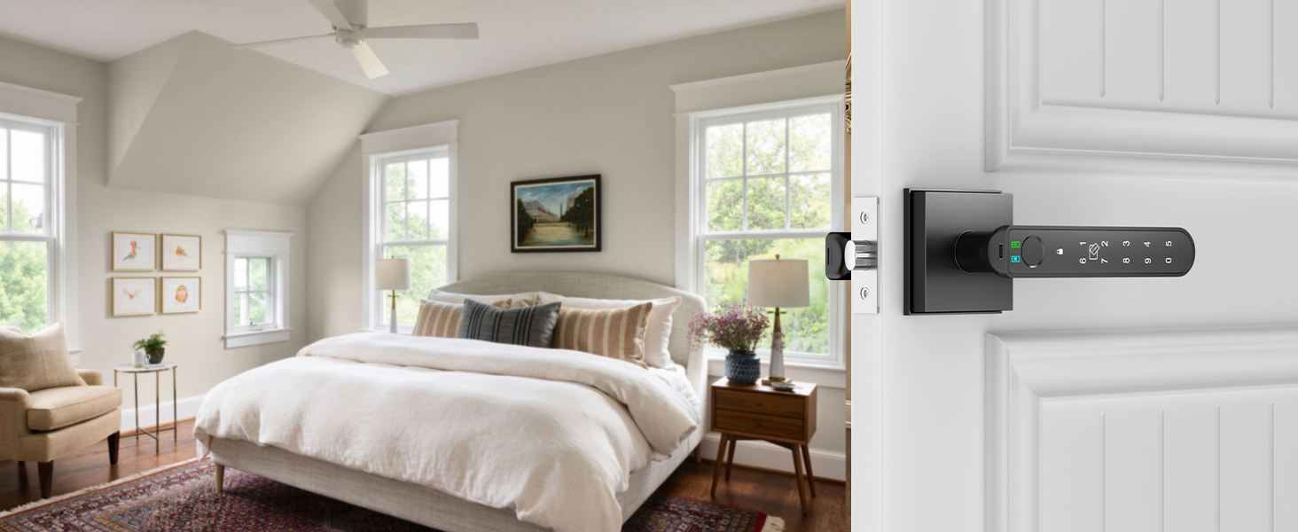 door locks for bedroom keypad square black