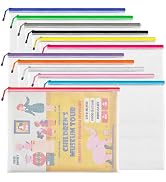 JARLINK A3 (16.5x12.6 in, 12 Pcs) Mesh Zipper Pouch, 12 Colors Extra Large Zipper Bags, Waterproo...