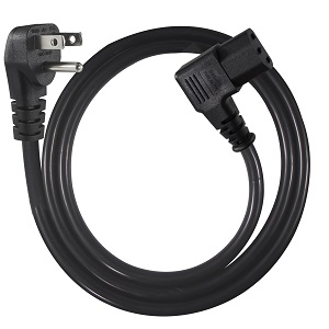 3FT 90 Degree Computer Power Cord Black C13 3 Prong Angled AC Power Cord