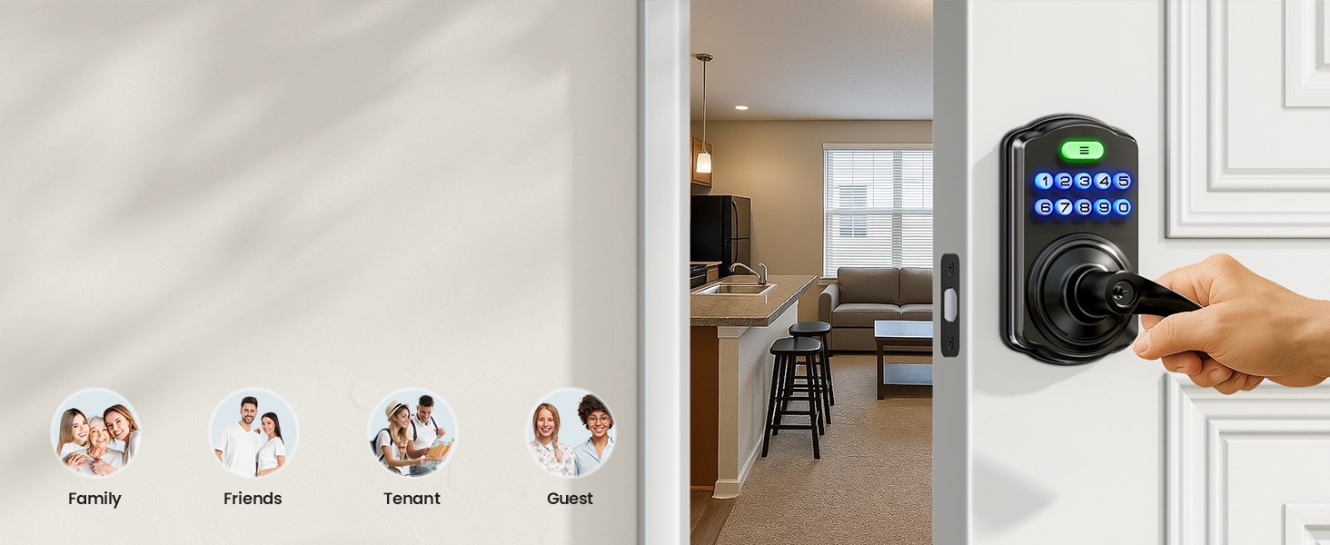 keypad door lock with handle