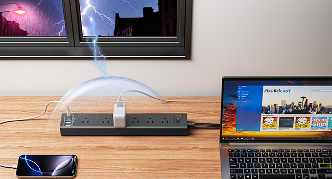 Mountable Surge Protector Power Strip