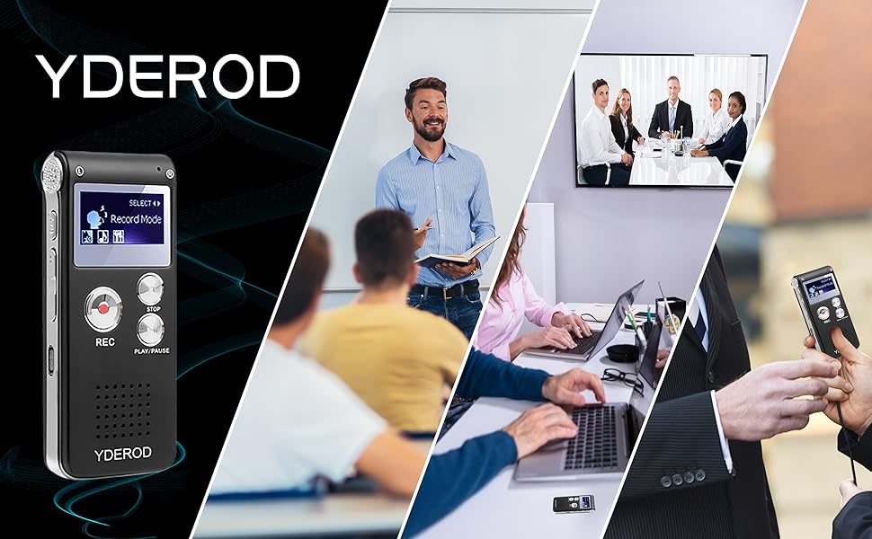 Stereo Digital Voice Activated Recorder for Lectures, Meetings, Interviews