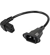 CERRXIAN 0.3m Down Angle C13 to C14 Panel Mount Power Cable, 90 Degree IEC 320 C13 Female to C14 ...