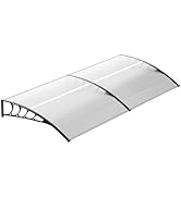 MoNiBloom Window Awning Door Canopy, 95"x35" Window Awning Door Canopy Polycarbonate Cover Outdoo...