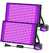 THECHAM 200W LED Black Lights IP66 Waterproof Black Light Outdoor with 10ft Plug+Switch, Flood Bl...