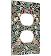 Morris Vintage Floral Strawberry Birds Botanical 1 Gang Outlet Plate Covers Decorative Single Dup...
