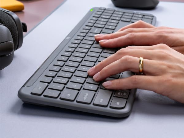 Signature Slim K950 Wireless Keyboard with Sleek Design, Switch Typing Between Devices, Quiet Typing