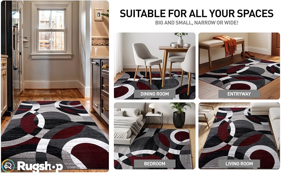 soft durable low pile rug, machine made easy to clean contemporary carpet