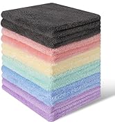 Vowanop Microfiber Cleaning Cloths, 12 Pack Coral Fleece Cleaning Rags for Housekeeping, Highly A...