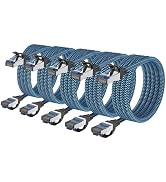 CABNEER Cat8 Ethernet Cable 3 ft 5-Pack, High Speed 40Gbps 2000MHz Internet Cable Braided Shielde...