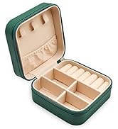 MODENGKONGJIAN Mini Jewelry Travel Case, PU Leather Travel Jewelry Organizer Box, Small Portable ...