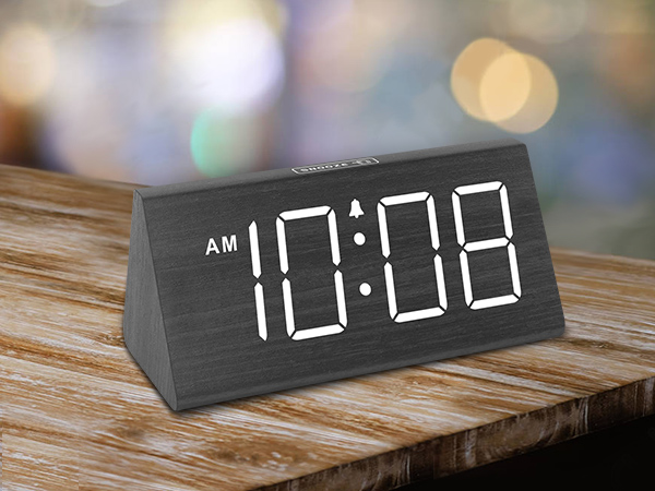wooden alarm clock