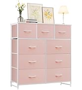 Accver Dresser with 9 Drawers for Bedroom, Fabric Clothes Cabinet for Closet, Anti-Tip Storage Dr...