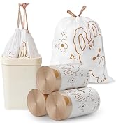4 Gallon Small Trash bags Drawstring, Small Bathroom Garbage Bags, 90 Counts Trash-Can-Liners for...