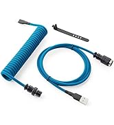GUNMJO Pro Custom Coiled USB C Cable for Gaming Keyboard, Double-Sleeved Mechanical Keyboard Cabl...