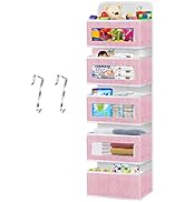 homyfort Over The Door Organizer, Hanging Baby Diaper Organizer for Nursery, Pink Wall Storage Or...